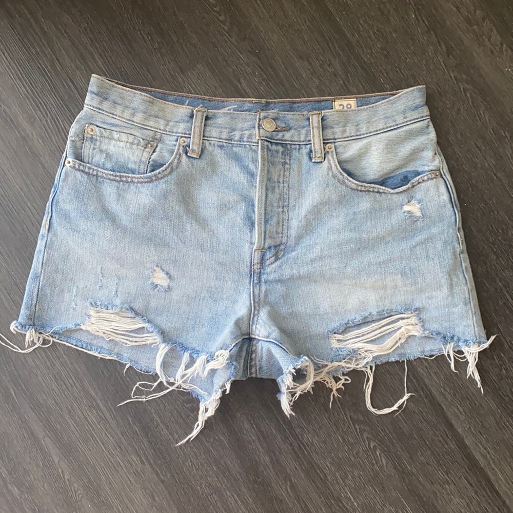 Free People Jean Shorts, Light Blue Wash, Size 28
